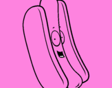 Disegno Hot dog pitturato su MATTEO