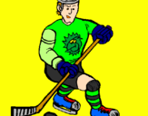 Disegno Giocatore di hockey su ghiaccio pitturato su hockey