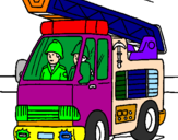 Disegno Camion dei Pompieri  pitturato su andrea2007