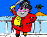 Disegno Pirata a bordo  pitturato su federico