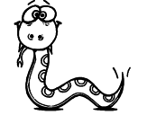 Disegno Serpente 3 pitturato su alice ruspa