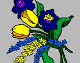 Disegno Mazzo di fiori pitturato su anaderol