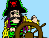 Disegno Capitano dei pirati  pitturato su papà luca