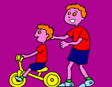 Disegno Triciclo pitturato su gemelli