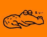 Disegno Coccodrillo addormentato  pitturato su luigi d.