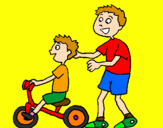 Disegno Triciclo pitturato su simo