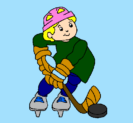 Bambino che gioca a hockey 
