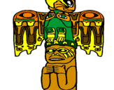 Disegno Totem pitturato su luca