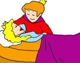 Disegno La principessa addormentata e il principe  pitturato su felice2006
