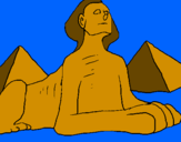 Disegno Sfinge pitturato su mirko$