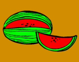 Disegno Melone  pitturato su gabriele