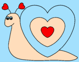 Disegno Lumachina cuore  pitturato su fiorenza