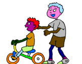 Disegno Triciclo pitturato su Luisa
