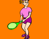Disegno Ragazza che gioca a tennis  pitturato su matilde  bucci