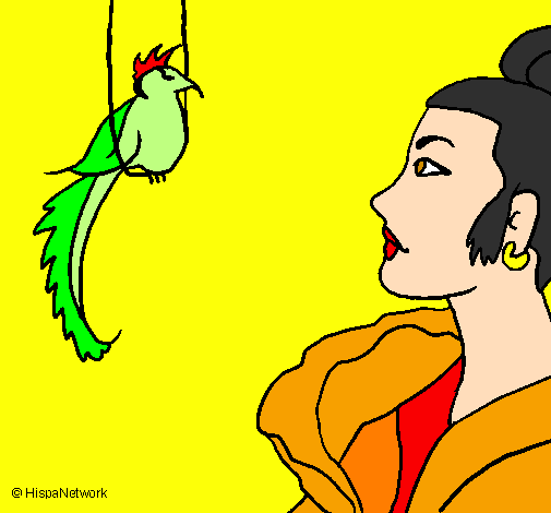 Donna con un uccello 