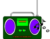Disegno Radio cassette 2 pitturato su chiara