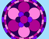 Disegno Mandala 2 pitturato su violetta