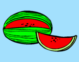 Disegno Melone  pitturato su lavinia gemma 