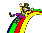 Disegno Folletto nell'arcobaleno  pitturato su RICCARDO