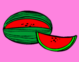 Disegno Melone  pitturato su ALESSANDRO