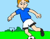 Disegno Giocare a calcio pitturato su massi2004