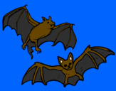 Disegno Un paio di pipistrelli  pitturato su NICK