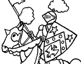Disegno Cavaliere a cavallo pitturato su Federico