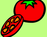 Disegno Pomodoro pitturato su corinna