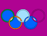 Disegno Anelli dei giochi olimpici  pitturato su aurora
