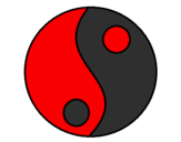 Disegno Yin e yang pitturato su TOPO