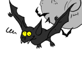 Disegno Pipistrello pazzo  pitturato su PIPISTRELLO