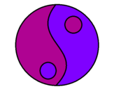 Disegno Yin e yang pitturato su salvatore  raimo  5anni. 