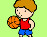 Disegno Giocatore di pallacanestro  pitturato su FLAVIA