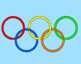 Disegno Anelli dei giochi olimpici  pitturato su giovanna