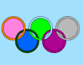 Disegno Anelli dei giochi olimpici  pitturato su BRACCIALETTI