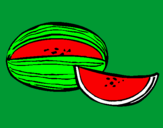 Disegno Melone  pitturato su MARCO BERTINATO