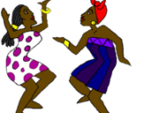 Disegno Donne che danzano  pitturato su turtuwig
