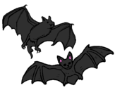 Disegno Un paio di pipistrelli  pitturato su luca v.