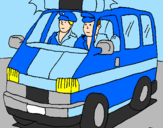 Disegno Ambulanza in servizio  pitturato su nick