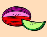 Disegno Melone  pitturato su LUDOVICA
