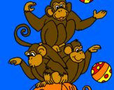 Disegno Scimmie giocoliere pitturato su xbox360