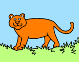 Disegno Panthera  pitturato su dinisauro 1