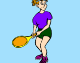 Disegno Ragazza che gioca a tennis  pitturato su veronica