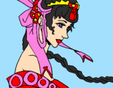 Disegno Principessa cinese pitturato su Floiana Trotta