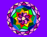 Disegno Mandala 1 pitturato su Girandola di tanti colori