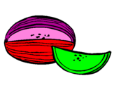 Disegno Melone  pitturato su gioia