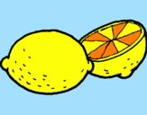 Disegno limone  pitturato su anna