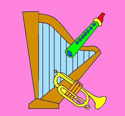 Arpa, flauto e tromba 
