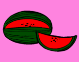 Disegno Melone  pitturato su manuel