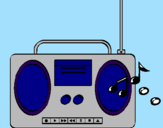 Disegno Radio cassette 2 pitturato su luca v.